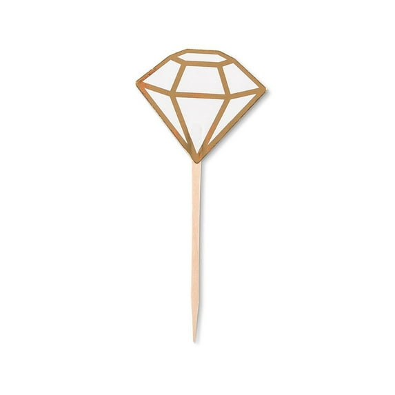 Weddingstar Paper Cupcake Topper Picks - Diamond - Set Of 12
