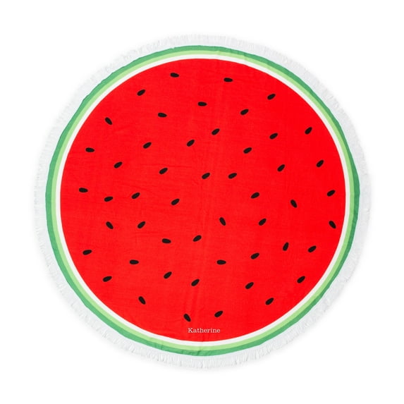 Weddingstar Personalized Round Beach Towel - Watermelon Pattern
