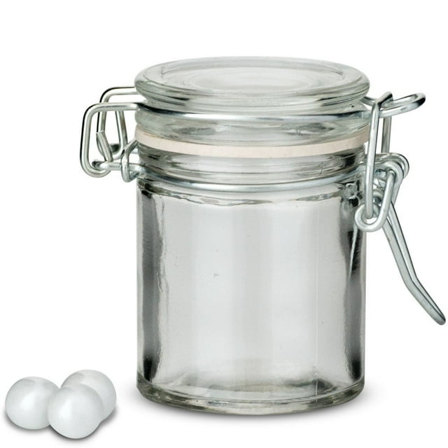 Weddingstar Small Glass Jar With Wire Snap Lid Favor Container Set of