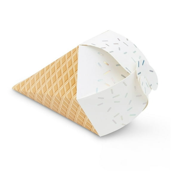 Weddingstar Uniquely Shaped Paper Wedding Favor Boxes - Ice Cream Cone - Set Of 10
