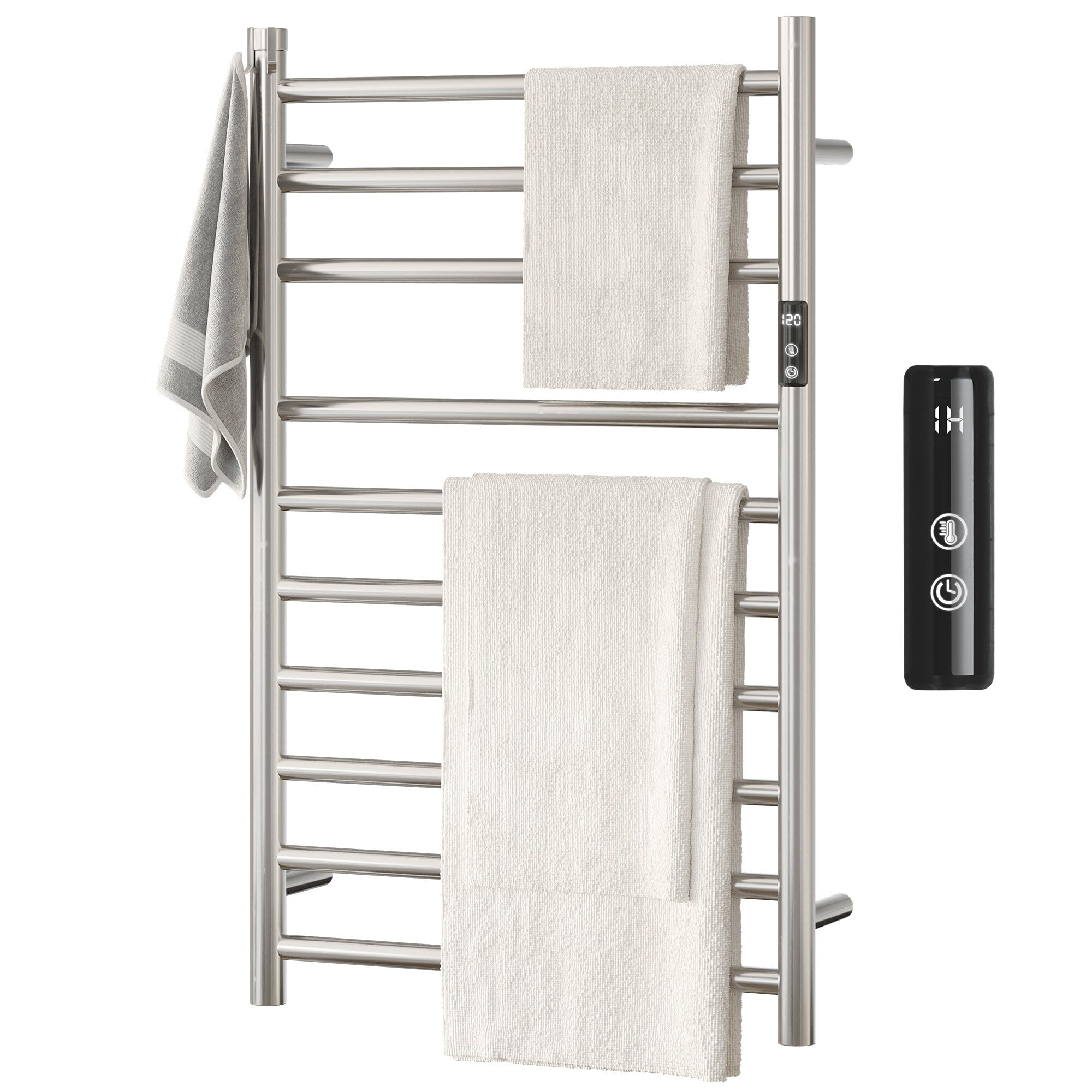 WedealFu Inc 10 Bar Wall Mounted Electric Towel Rack Heater with