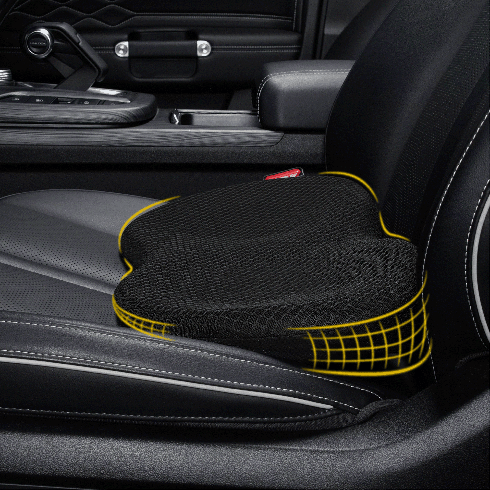 Wedge Car Seat Cushion: Memory Foam Truck Seat Cushion for Car Seat Driver  - Sciatica and Back Pain Relief - Enhancing Driving Comfort 