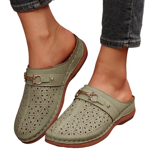 Wedge Clogs Mules for Women 2025 Comfortable Orthopedic Closed Toe Walking Slip on Sandals Outdoor Slippers