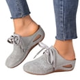 thumbnail image 1 of Wedge Clogs for Women Slip on Mules Shoes Comfortable Lace up Closed Toe Backless Summer Sandals, 1 of 7