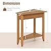 Wedge End Table, Triangle Side Table with Storage Shelf and Solid Wood Legs, 24.5" Tall Nightstand, Modern Narrow Accent Recliner Table for Small Space Living Room, Walnut
