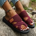 thumbnail image 1 of Wedge Flip Flops For Women Arch Support Slide Flat Sandals Slip On Thong Spring Summer Shoes., 1 of 9