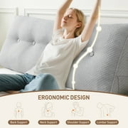 Wedge Headboard Pillow Queen, Triangular Wedge Pillow Headboard, Wedge Headboard Pillow for Bed Sofa, Daybed Pillows for Sitting up, Reading or Working with Removable Cover, Grey