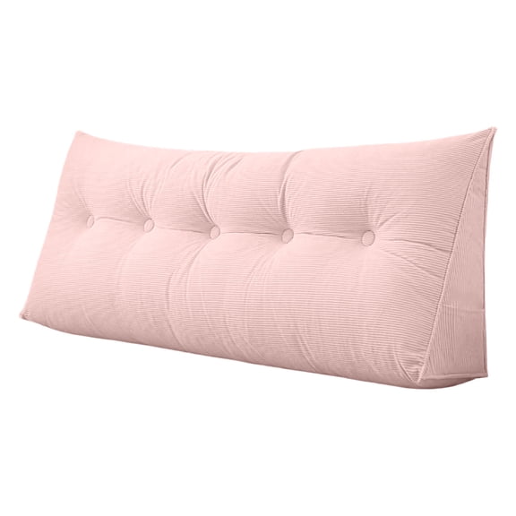 Wedge Headboard Pillow - Triangular Backrest Support Cushion for Dorm Room Beds, Reading Bolster Pillow with Storage Pockets, Comfortable Bed Wedge