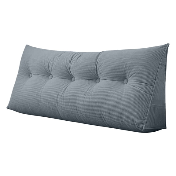 Wedge Headboard Pillow - Triangular Backrest Support Cushion for Dorm Room Beds, Reading Bolster Pillow with Storage Pockets, Comfortable Bed Wedge