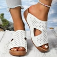 thumbnail image 1 of Wedge Heels Sandals for Womens Fashion Fish Mouth Wedge-Heel Thick Bottom Slippers Casual Summer New Hollow Upper Orthopedics Outdoor Sandals, 1 of 9