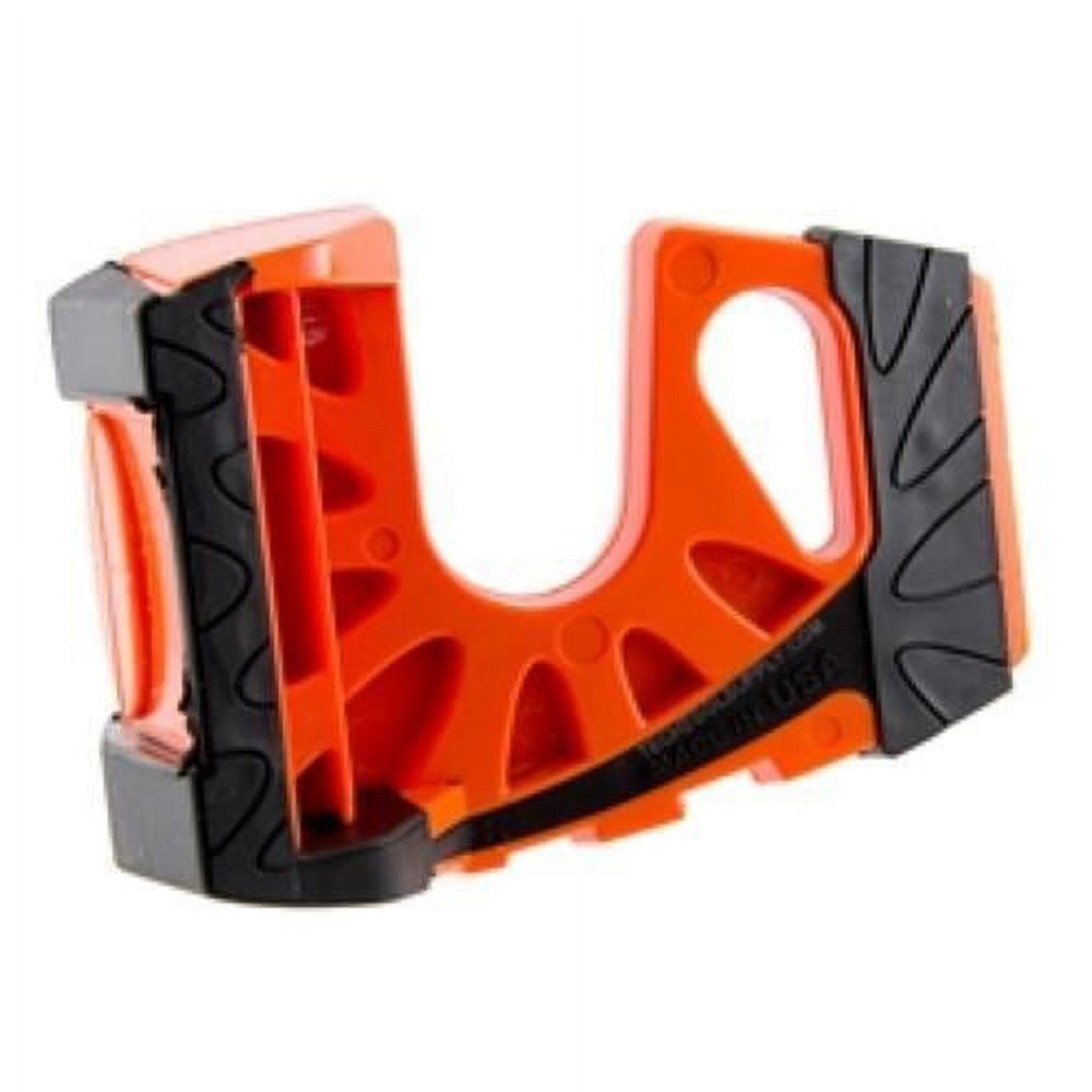 Compact Orange Lexan Plastic Floor Mount Door Stop