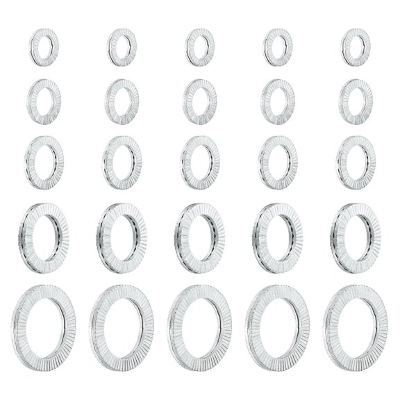 Wedge Locking Washers for M8/M10/M12/M16/M20 Bolts, 60pcs Manganese Steel Washers Vibration Resistant Safety Washers Assortment Kit