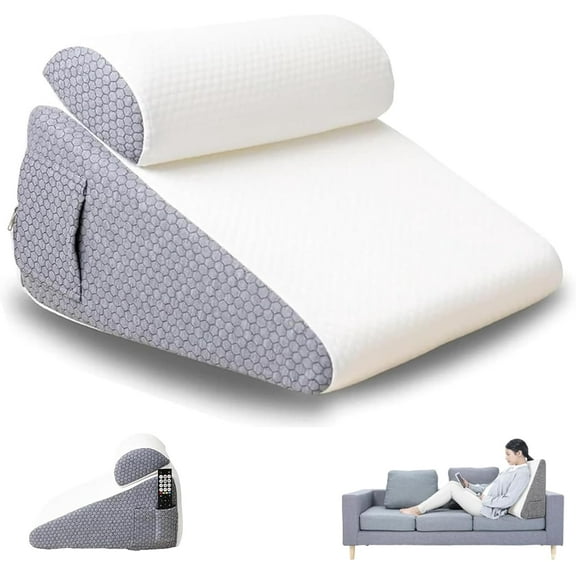 Wedge Pillow, 4-in-1 Versatile Wedge Pillow, 30 Degree Memory Foam Pillows, Comfortable Support for Your Head Back, Legs and Knees