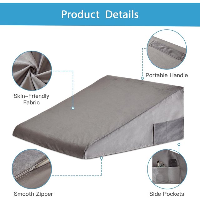 Wedge Pillow for Back Pain Relief, Bed Wedge Pillow for Sleeping, 24×24