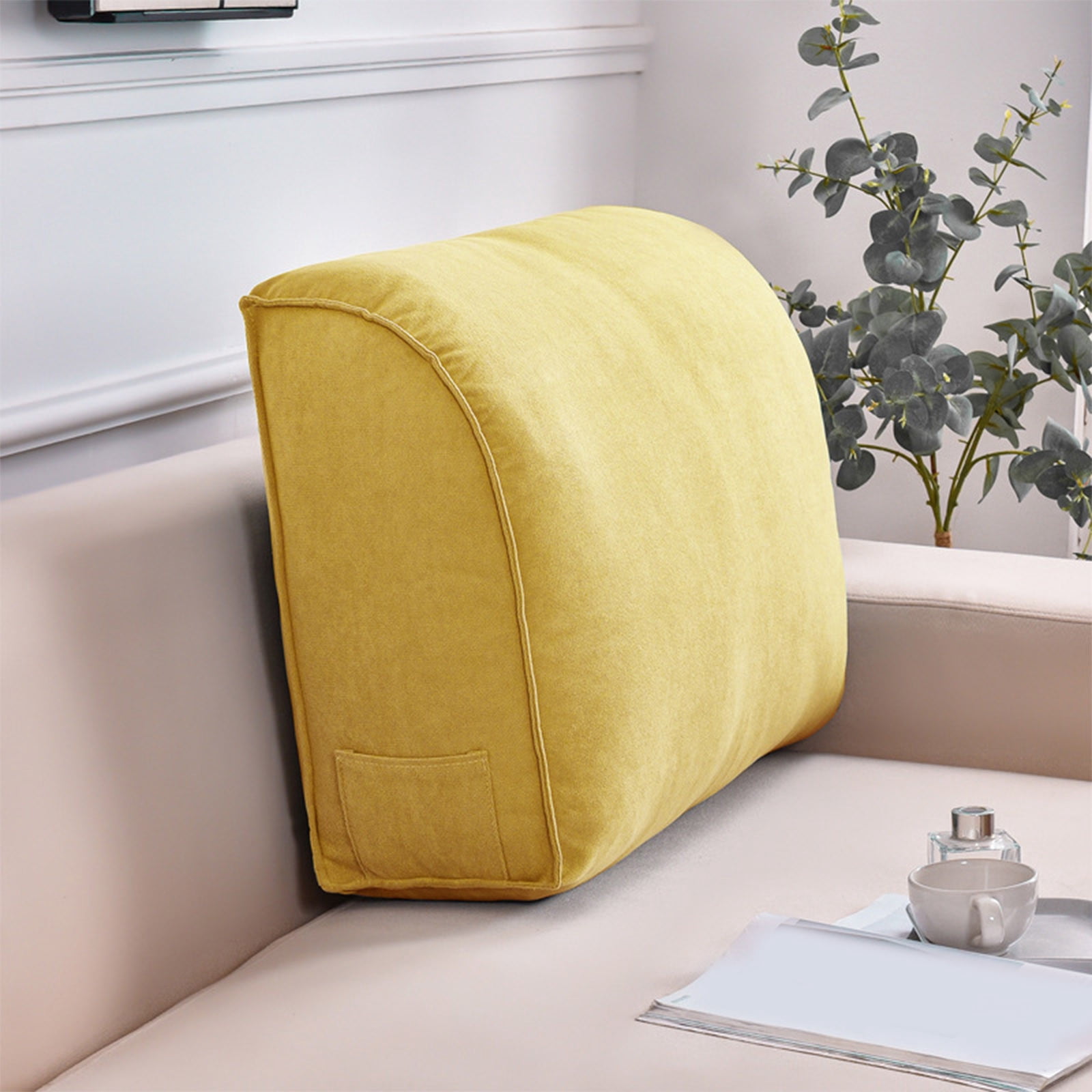 Wedge Pillow for Back Support,Sofa Back Cushion & Headboard Pillow, Lumbar Support Reading Pillow with Removable Cover for Living Room Couch(23.62*7.87*17.72Inch)