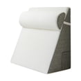 thumbnail image 1 of Wedge Pillow Backrest Cushion Waist Support with Removable Knitted Cotton Cover for Bed Rest and Leg Elevation, 1 of 9