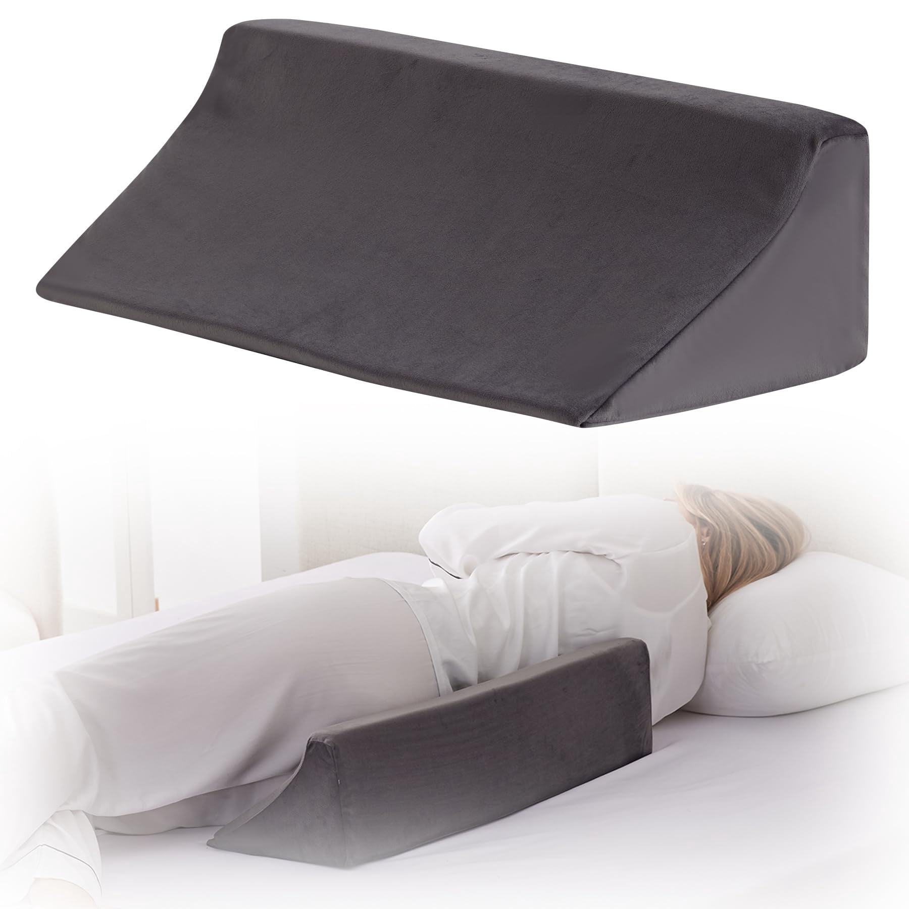 Wedge Pillow For Side Sleeping  Comfort Foam Sleeper Bed Wedges & Body Positioners After Support Preventing Short Plush