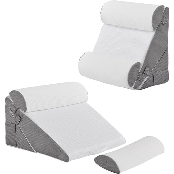 Wedge Pillow Headboard, 3PCS Orthopedic Bed Wedge Pillows Set for After Surgery, Adjustable Pillow Wedge for Acid Reflux&Back Pain Relief, Sleeping, Back Pillow for Bed Sitting Up