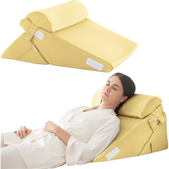Wedge Pillow Headboard, 3PCS Orthopedic Bed Wedge Pillows Set for After Surgery, Adjustable Pillow Wedge for Acid Reflux&Back Pain Relief, Sleeping, Back Pillow for Bed Sitting Up