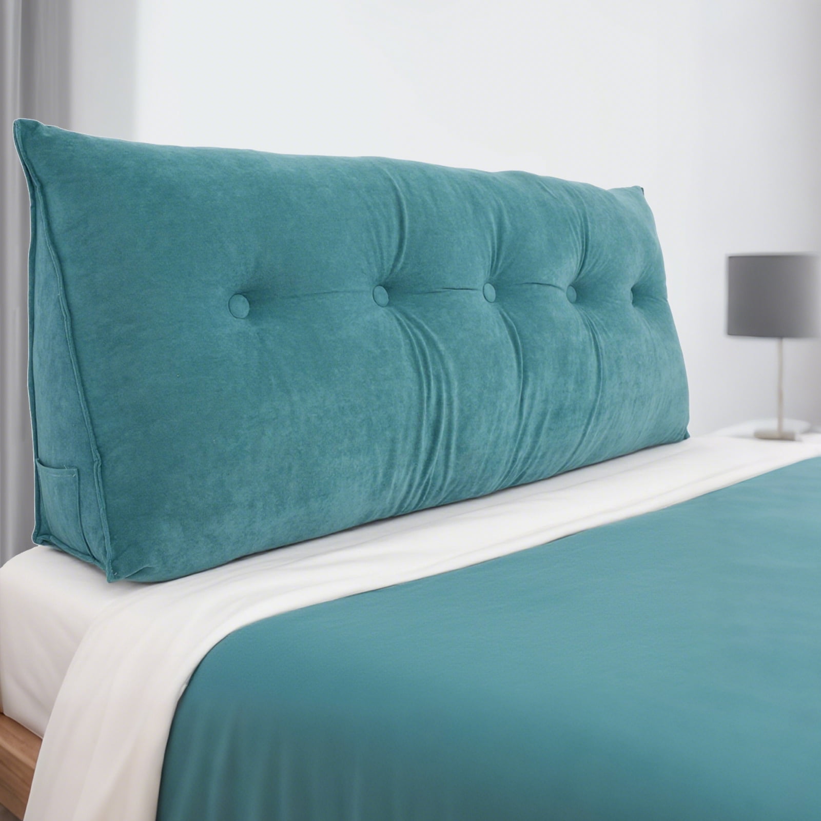 Wedge Pillow Headboard, Triangle Headboard Pillow for Bed, Queen, Green