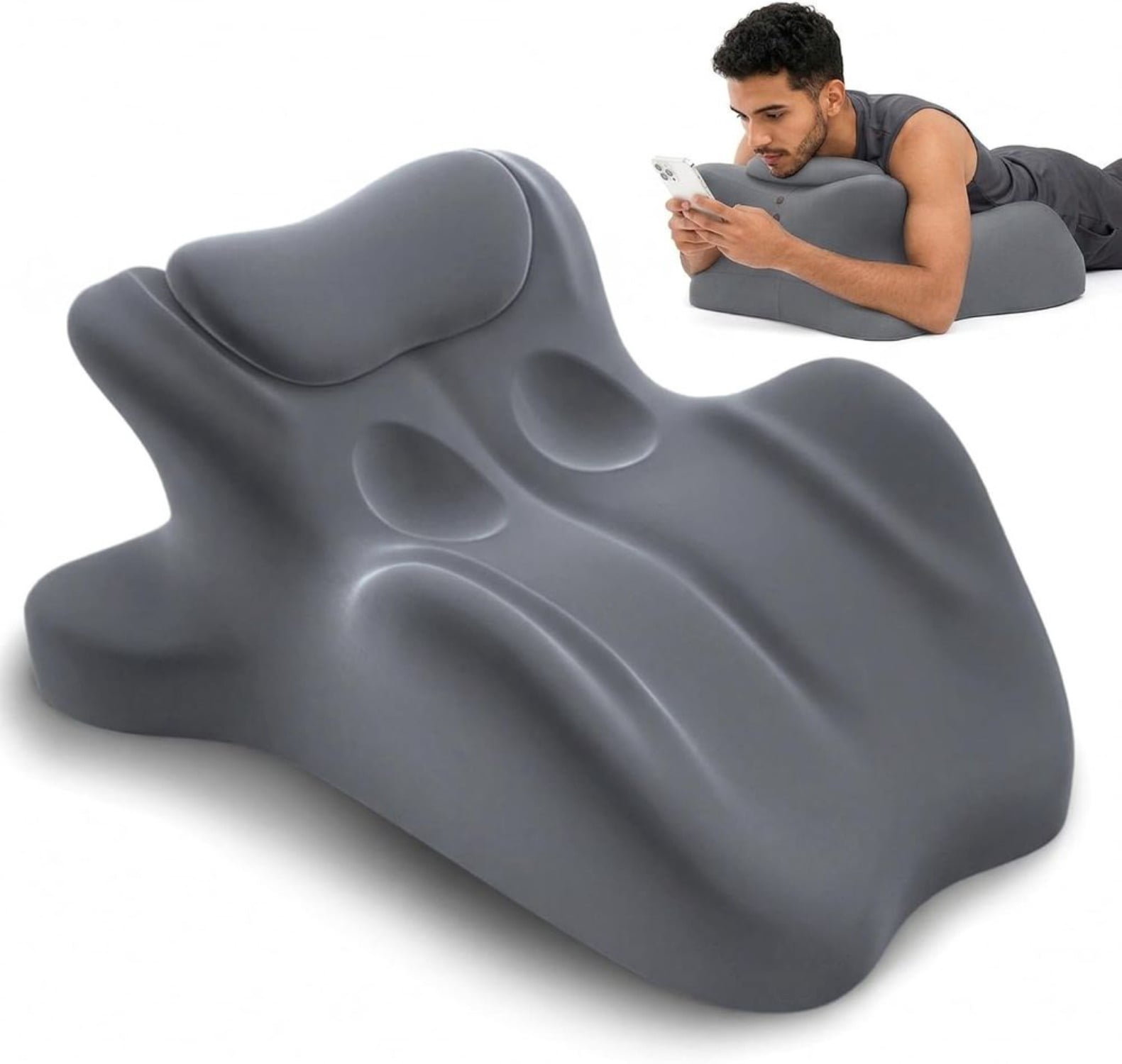 Wedge Pillow Memory Foam 27 Degree Angled Support Multi Position for Waist Neck Reading Relax