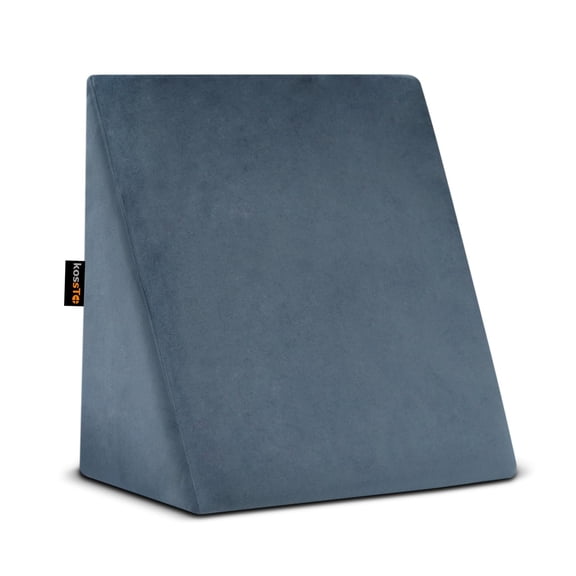 Wedge Pillow Memory Foam For Pain Relief, Grey - 18 L X 17.5 W X 11 H Inch | Wedge Cushion, For Back Support, Acid Reflux, Snoring, Gerd, Leg Elevation, Pregnancy | Removable Velvet Cover