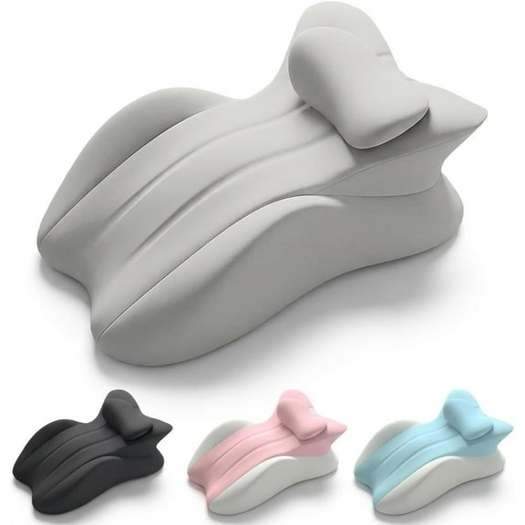 Wedge Pillow for Reading, Sleeping Relaxing, Ergonomic Memory Foam Multi-Position Bed Wedge Pillow for Back Pain Relief, Prone Support & Sitting Up in Bed, Washable Cover Pillow, Gray