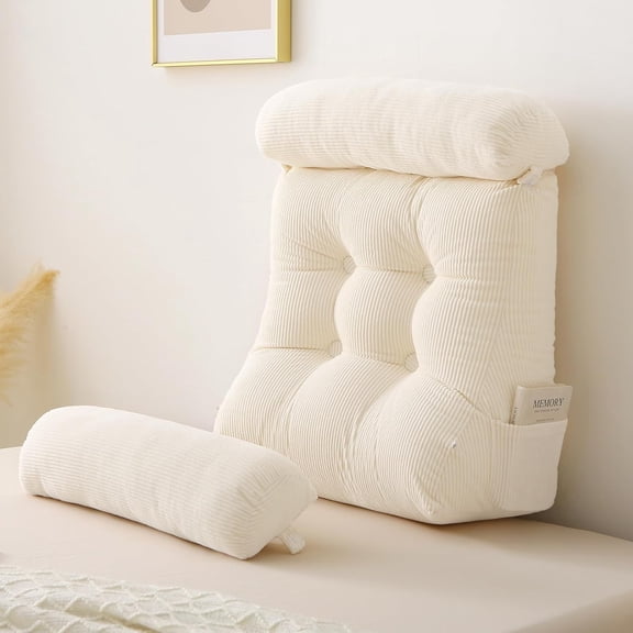 Wedge Pillow Set, 3PCS Reading Pillow for Sitting, Bed Wedge Pillow Headborad for Sleeping, After Surgery, Acid Reflux, Leg and Back Support, with Neck Cushion