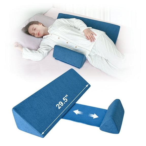 Wedge Pillow for Side Sleeping, Positioning, Post-Surgery Support, Bedsore Cushion for Back Comfort, Pressure Relief & Bed Care, Turning Foam Wedge Pillow