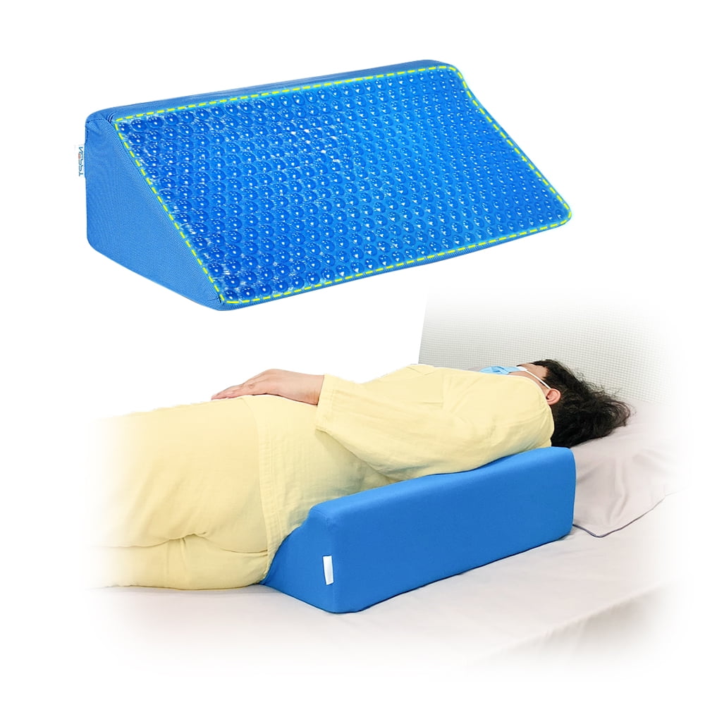 Wedge Pillow for Side Sleeping, Supportive Foam Bed Wedge for Bedridden Patients, Medical Rolling Pillow for Comfortable Turning, Waterproof Cover, Ideal for Post-Surgery Back Support