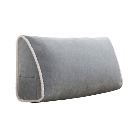 Wedge Pillow for Sitting in Bed - Triangular Reading Pillow with Removable Cover, 31.5x13.8x7.8in, Chenille Backrest Cushion for Lumbar Support, Headboard Bolster, Daybed, Sofa, and Living Room