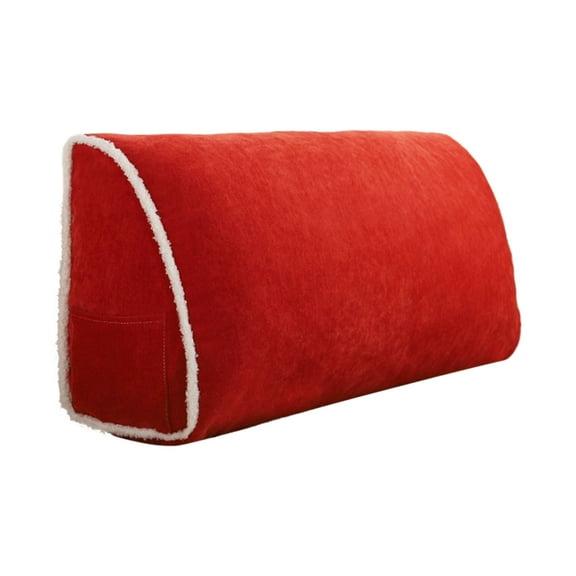 Wedge Pillow for Sitting in Bed - Triangular Reading Pillow with Removable Cover, 31.5x13.8x7.8in, Chenille Backrest Cushion for Lumbar Support, Headboard Bolster, Daybed, Sofa, and Living Room