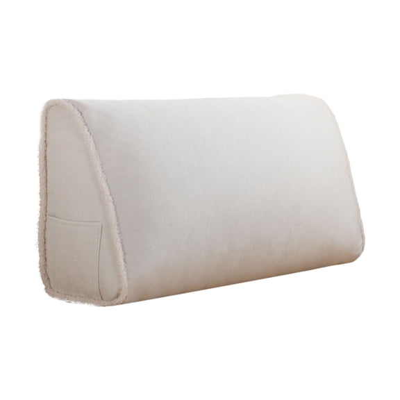 Wedge Pillow for Sitting in Bed - Triangular Reading Pillow with Removable Cover, 31.5x13.8x7.8in, Chenille Backrest Cushion for Lumbar Support, Headboard Bolster, Daybed, Sofa, and Living Room