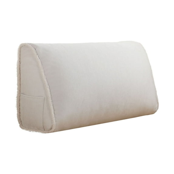 Wedge Pillow for Sitting in Bed - Triangular Reading Pillow with Removable Cover, 31.5x13.8x7.8in, Chenille Backrest Cushion for Lumbar Support, Headboard Bolster, Daybed, Sofa, and Living Room