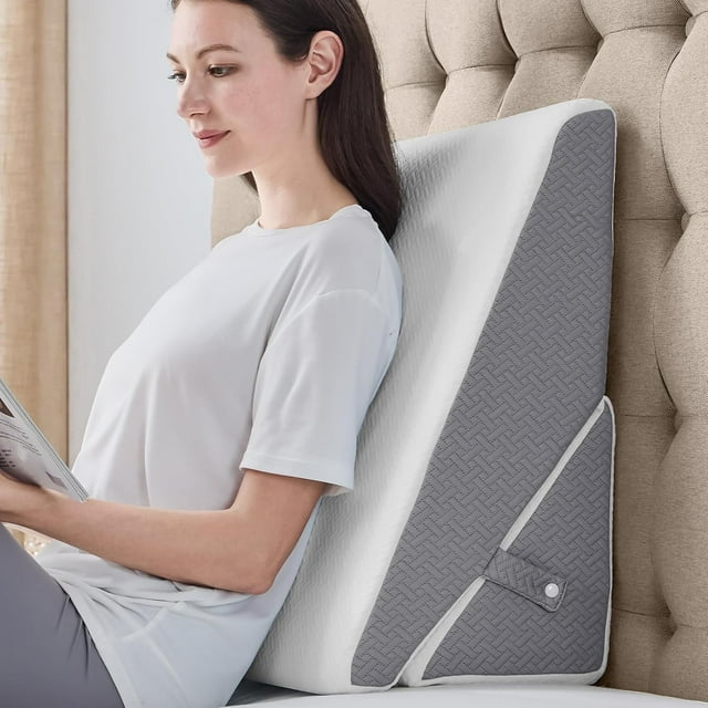 Wedge Pillow for Sleep Apnea, 10 Inch Adjustable Bed Wedge Pillow for Back Pain, Acid Reflux
