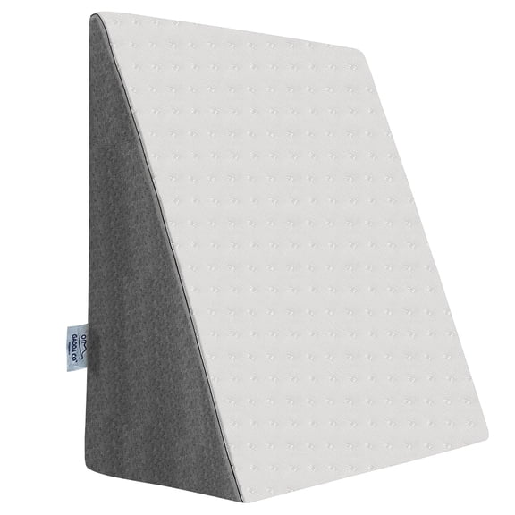 Wedge Pillow For Sleeping, Acid Reflux & Gerd Relief, White & Grey | Wedge Cushion, Orthopedic Support With Memory Foam Pillow | Leg, Back, Pregnancy Support, Resting Pillow - Pack Of 1