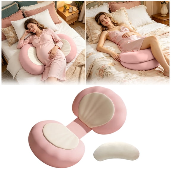 Wedge Pillow for Sleeping, Adjustable Maternity Side Sleeping Pillow for Pregnant Women, Ergonomic Back and Belly Support, Cooling&Skin-Friendly, Removable Washable Cover(Pink)