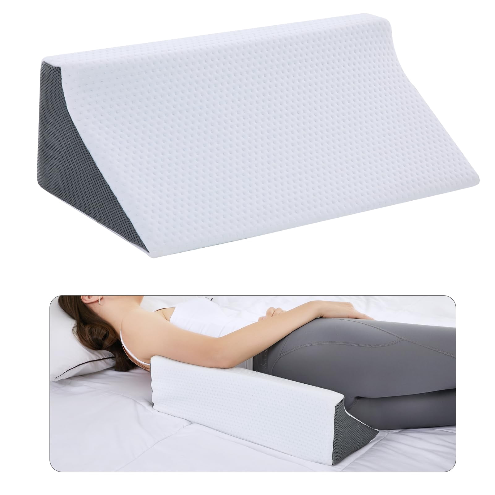 Wedge Pillow for Sleeping Side Sleeper Support Back Pain Relief Post Surgery Pregnancy Ankle Elevation Bed Positioner
