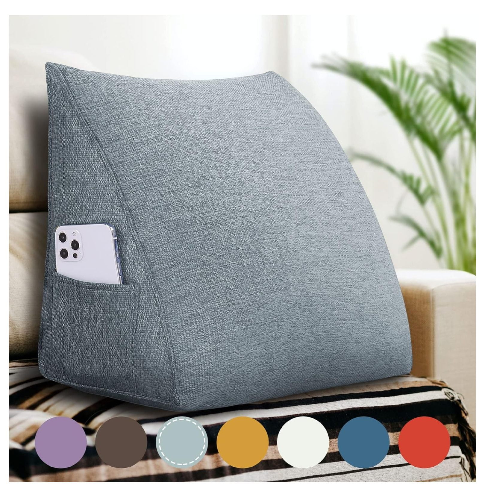 Wedge Pillows Headboard Reading Pillow Backrest Pillows for Sitting Up ...