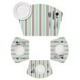 Wedge Placemats Set of 4 Sage Green Parallel Stripeds Place Mats ...