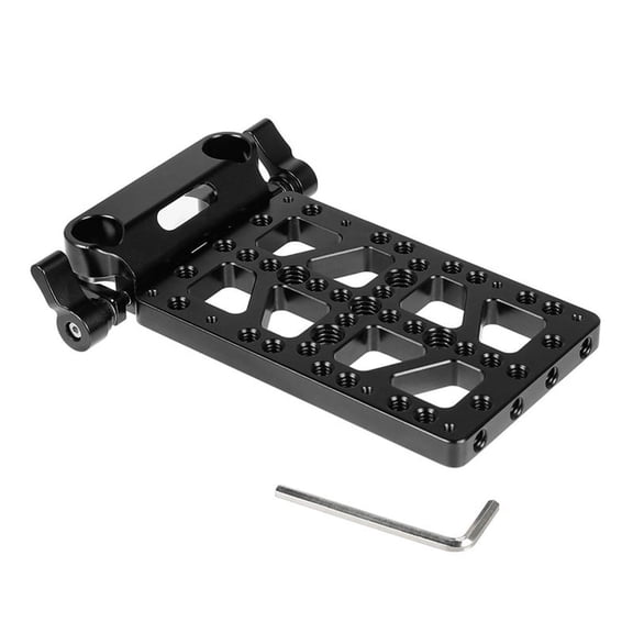 Wedge Plate Quick Release Base Plate with 15mm Rod Clamp for Camera Power Adapter, Shoulder Kit Accessories