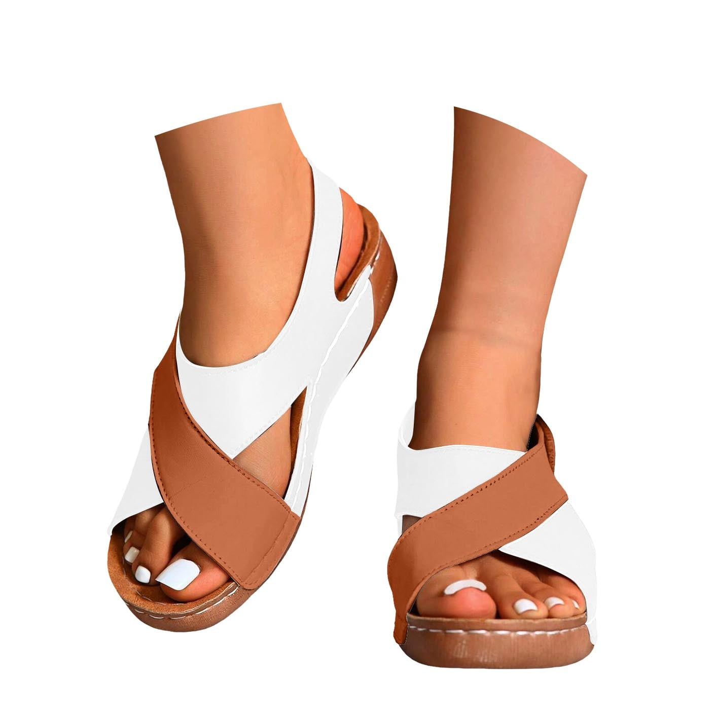 Wedge Platform Backstrap Sandal for Women 2025 Fashion Casual Arch Support Mid Heel Dress