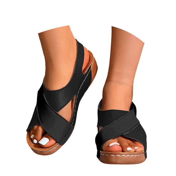 Wedge Platform Backstrap Sandal for Women 2025 Fashion Casual Arch Support Mid Heel Dress Sandals