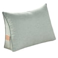 thumbnail image 1 of Wedge Reading Pillow with Back Support - Triangular Bolster Cushion for Bed, Sofa & Office Chair - Removable Cover, Lumbar & Neck Support Pillow in Khaki, 1 of 5