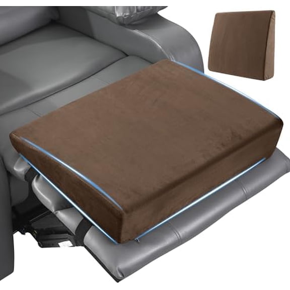 Wedge Recliner Leg Pillow, Foam Extra Large Foot Rest Cushion with Adjustable Straps, Recliner Footrest Extender Leg Elevation Pillow Wedge Pillow for Recliner, Bed, Sofa, Couch (Coffee)