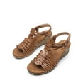 thumbnail image 1 of Wedge Sandal for Women Summer Casual Boho Sandals Elastic Ankle Strap Platform Sandal Shoes, 1 of 7