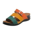 thumbnail image 1 of Wedge Sandals For Women Dressy: Comfortable Summer - Slip On Womens Sandal Orange 9.5, 1 of 7