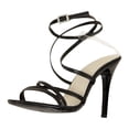 thumbnail image 1 of Wedge Sandals Thin Strap High Heeled Sandals Women's Stiletto Open Toe Pointed Toe Fashion Sandals Black 40, 1 of 8