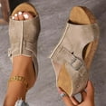 thumbnail image 1 of Wedge Sandals for Women 2025 New Platform Sandal Ankle Strap Open Toe Espadrilles Dressy Casual Boho Summer Beach Ladies Wedges, 2026 New Limit time off, 1 of 1