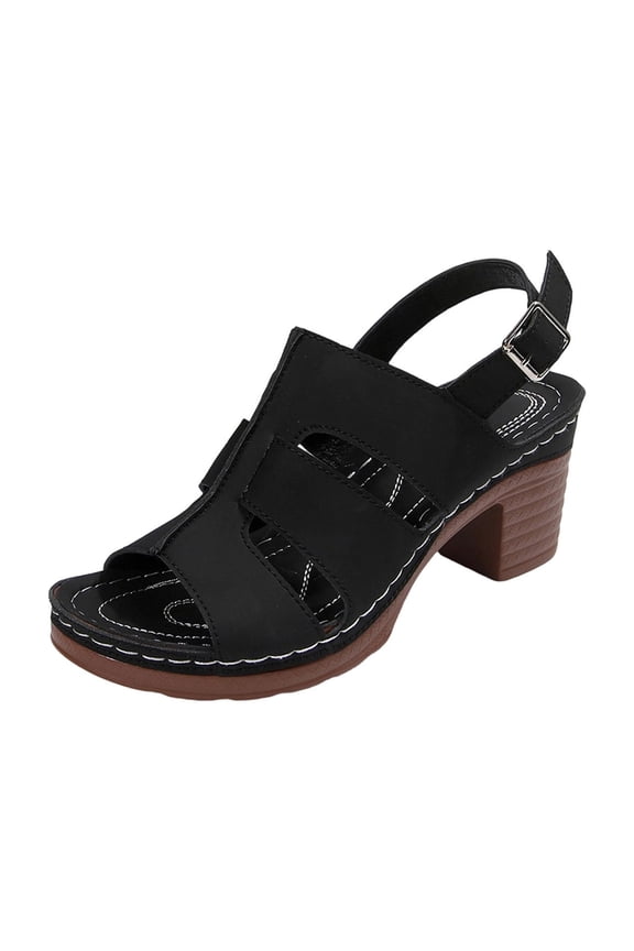 Wedge Sandals for Women Block Mid Heel Sandals Ankle Strap Summer Shoes Ladies Peep Toe Adjustable Strappy Outdoor Shoes Casual Comfortable Sling Back Sandal Size 5.5-9.5